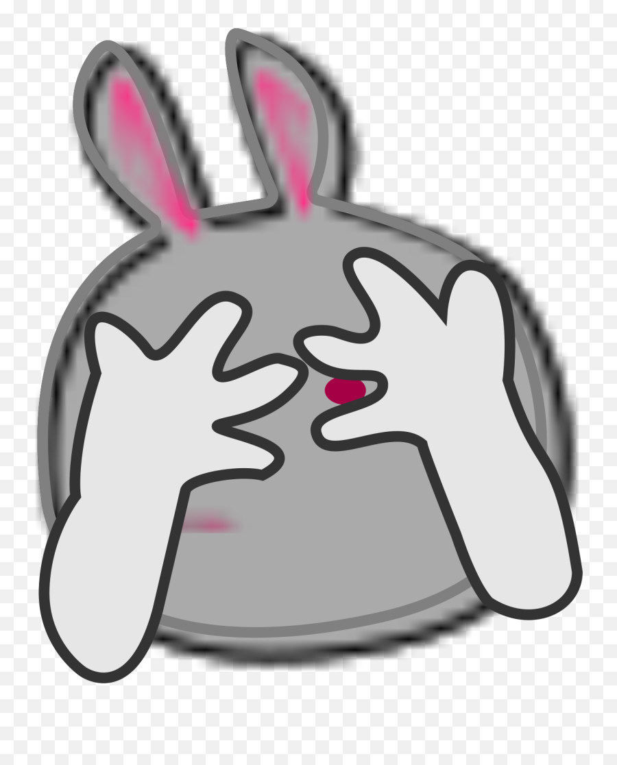 Shy Rabbit Svg Vector Shy Rabbit Clip - Cartoon Hiding Face Emoji,Shy Clipart