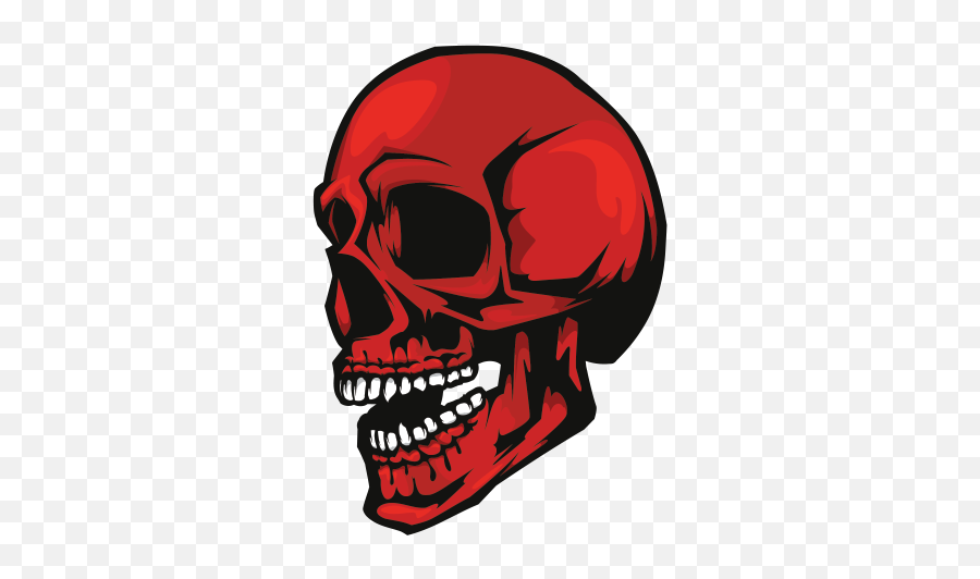 Printed Vinyl Red Skull - Scary Emoji,Red Skull Png