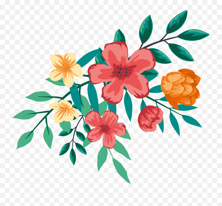 Water Color Free Floral Png Clipart - Floral Designs Png Emoji,Floral Png