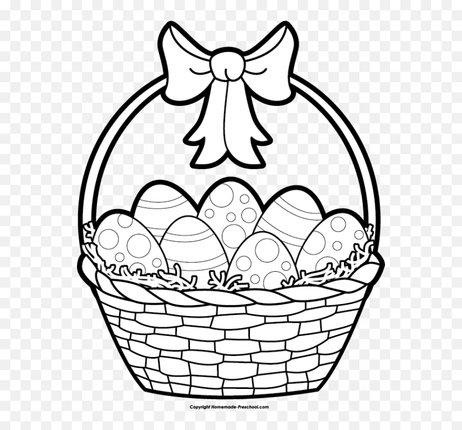 Easter Basket Clipart Black And White - Clip Art Library Easter Clipart Black And White Emoji,Apple Clipart Black And White