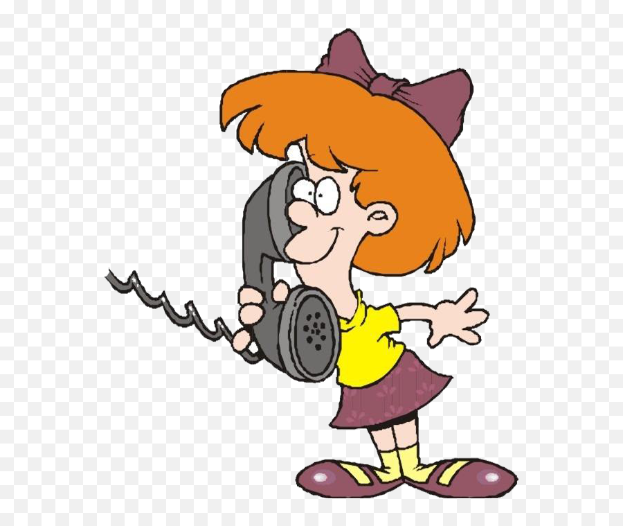 Telephone Call Conversation Girl Clip Art - Talking On The Telephone Conversation Clipart Png Emoji,Talking Clipart