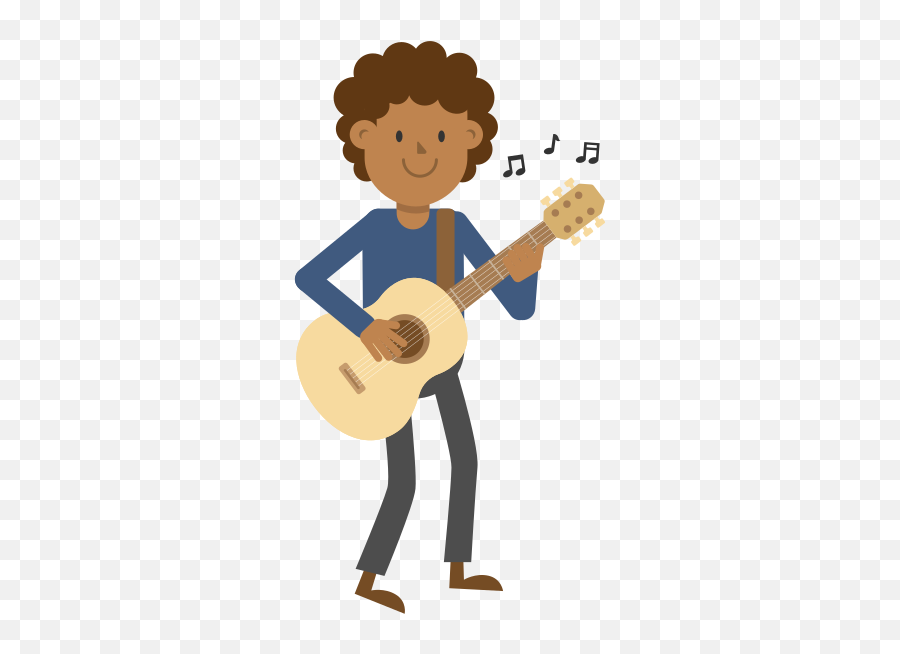 Black Man Playing Guitar Standing Emoji,Guitar Vector Png