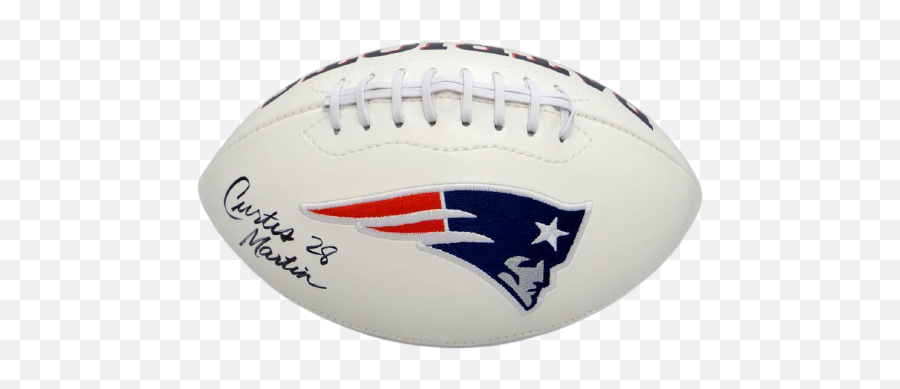 Curtis Martin New England Patriots Signed New England Patriots Logo Football Jsa Coa Emoji,New England Patriots Png