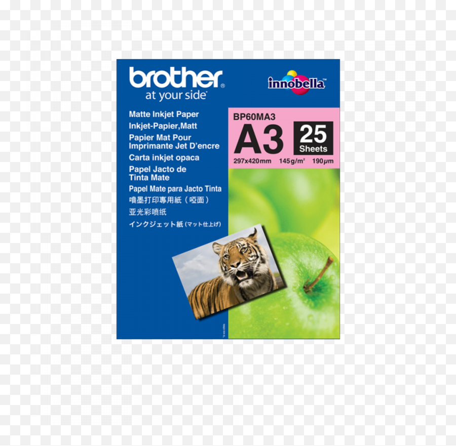 Genuine Brother Bp60ma3 Matte A3 Inkjet Paper 25pc 145gsm Emoji,Inkjet Transparent