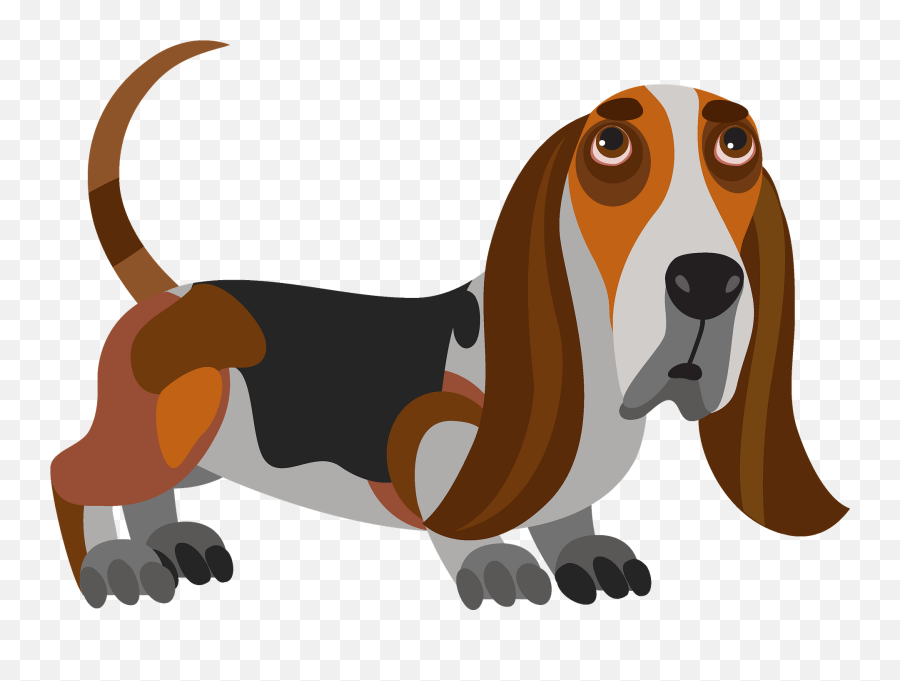 Basset Hound Dog Clipart - Hound Dog Clipart Free Emoji,Dog Clipart