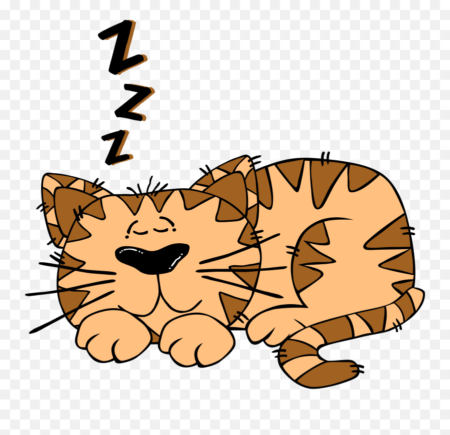 Cartoon Cat Sleeping At Clkercom Vector - Cat Is Sleeping Cartoon Emoji,Sleep Clipart