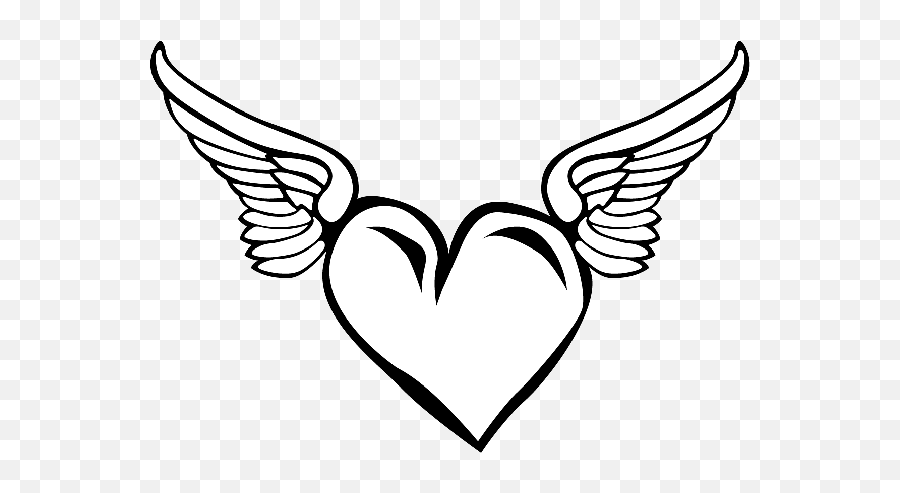 Heart With Wings Coloring Pages - Clipart Best Emoji,Heart With Wings Clipart