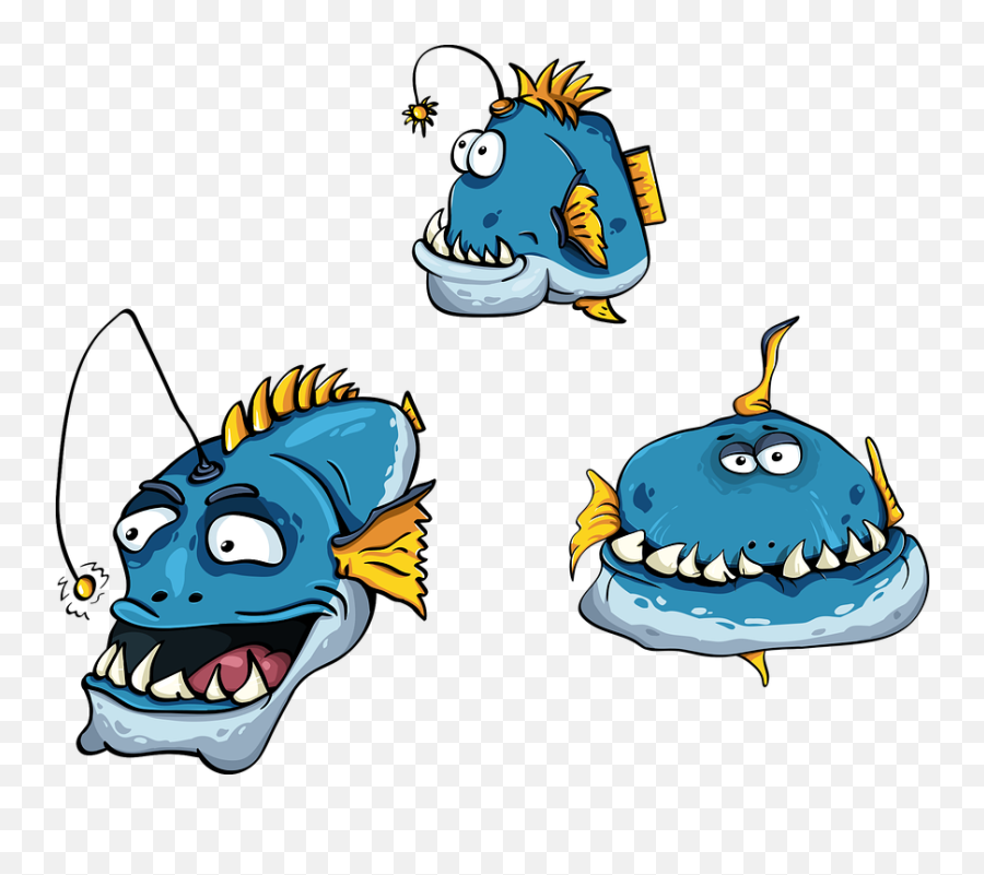 Free Photo Character Jaw Blue Sea An Angler Big Toothy Fish Emoji,Jaw Clipart