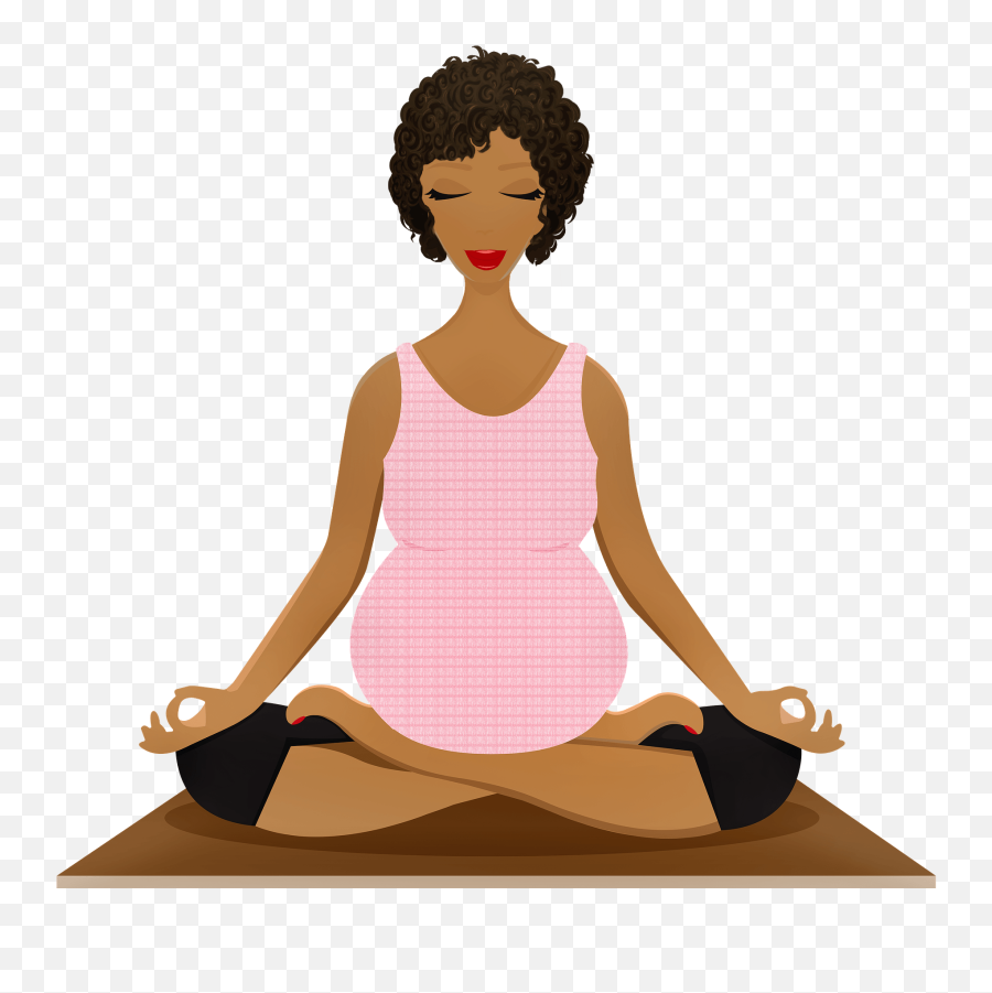 Lotus Position Meditation Clipart - Pregnancy Yoga Clipart Png Emoji,Meditation Clipart