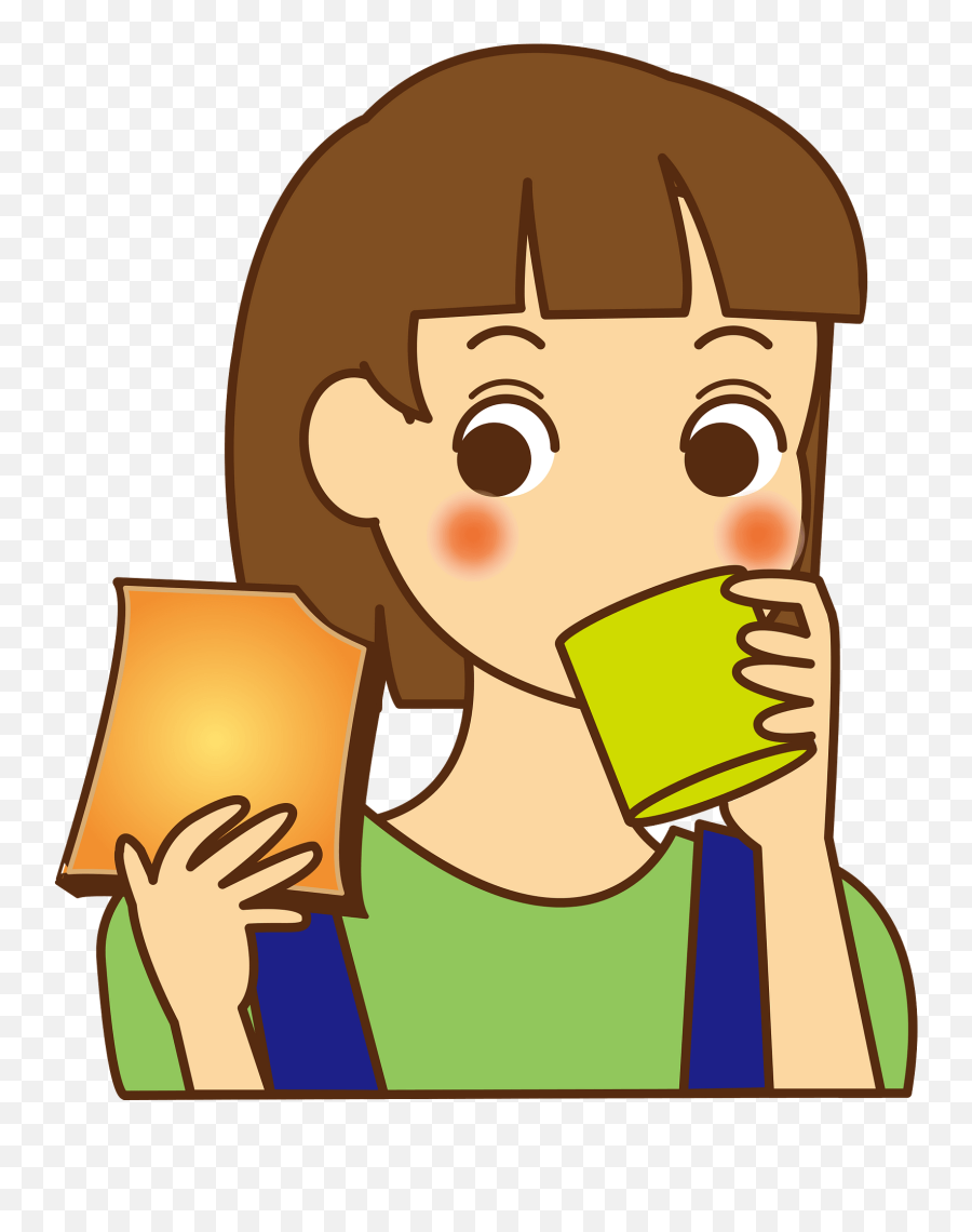 Girl Is Eating Toast Clipart Free Download Transparent Png - Girl Eating Toast Clipart Emoji,Eat Clipart