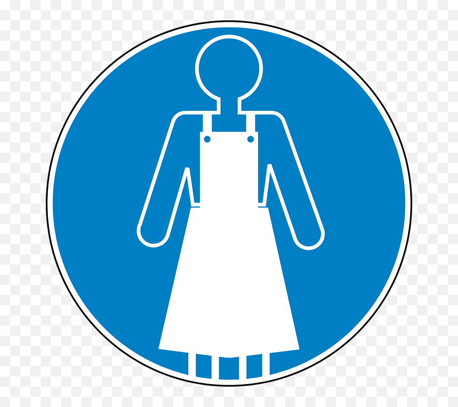 Apron Safety Blue Sign Symbol Icon - Safety Apron Symbol Emoji,Apron Clipart