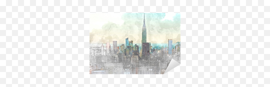 Sketch Of The Manhattan Skyline - Commercial Emoji,Cityscape Png