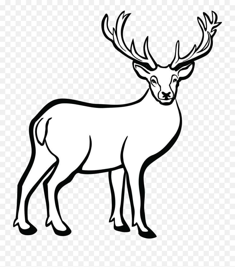 Free - Deer Black And White Clipart Emoji,Deer Clipart