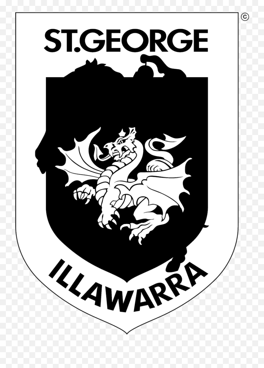 St George Illawarra Dragons Logo Black - St George Illawarra Logo Emoji,Dragons Logo