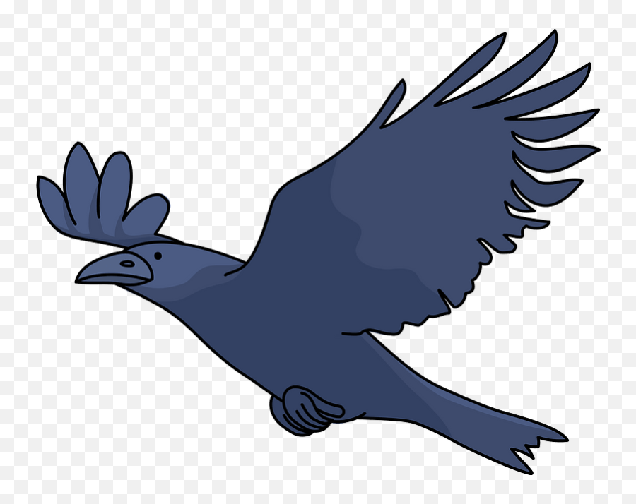 Crow Is Flying Clipart - Crow Clipart Creazilla Emoji,Flying Clipart