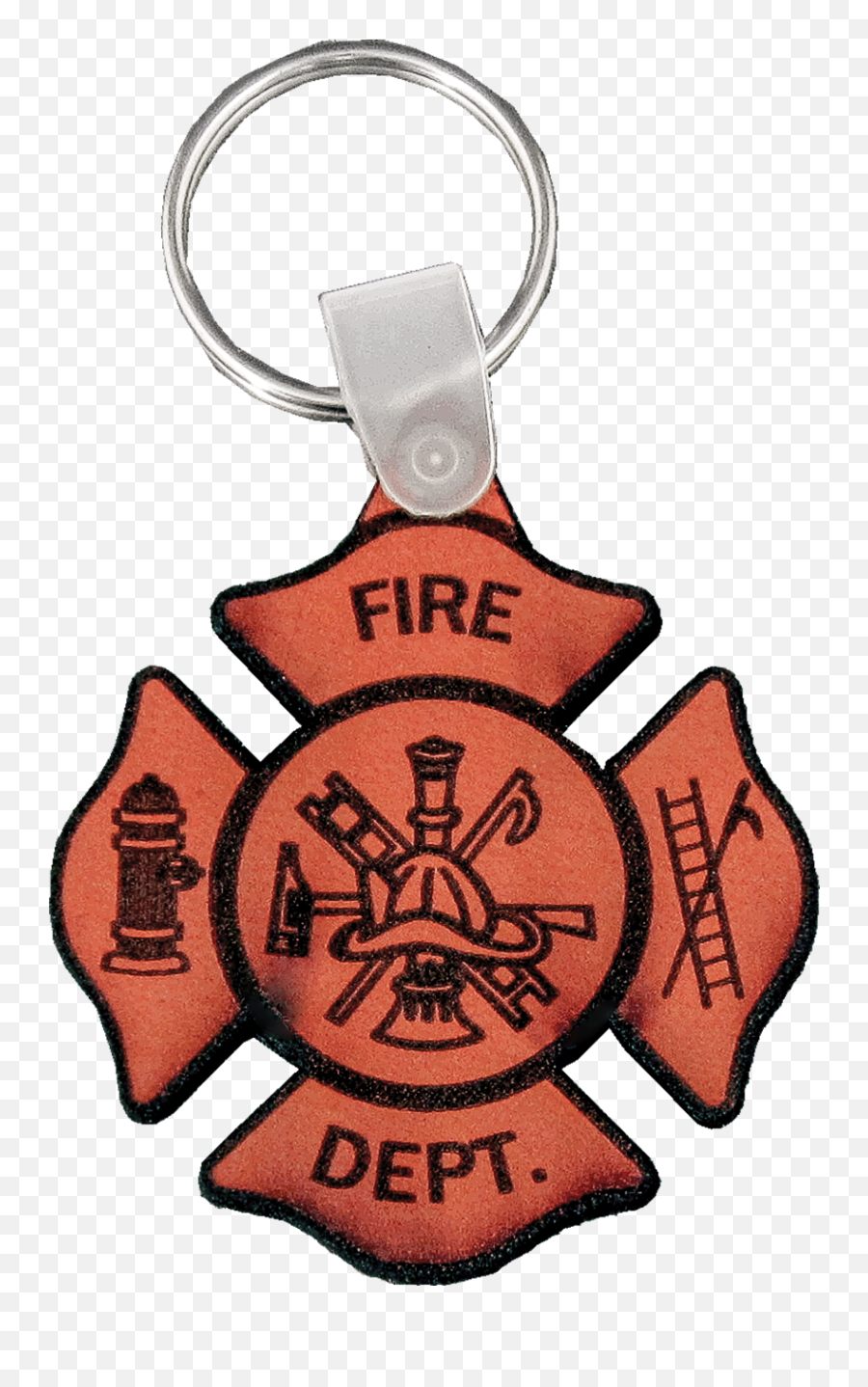 Firefighter Leather Keychain - Firefighter Keychain Emoji,Firefighter Logo