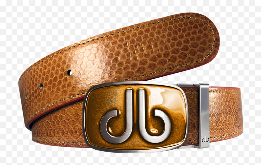 Brown Snakeskin Leather Belt With Buckle - Belt Full Size Emoji,Belt Buckle Png