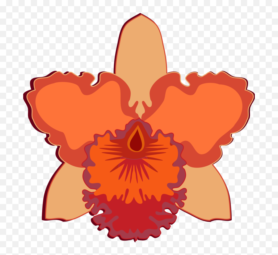 Transparent Peach Flower Png - Orchid Drawing Easy Clipart Emoji,Orchid Transparent Background
