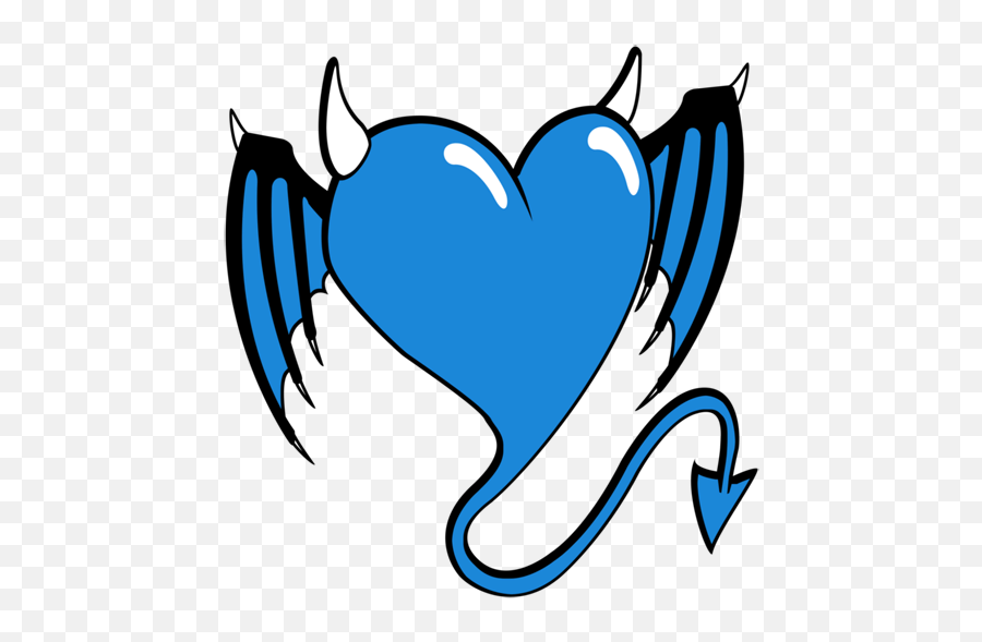 Blue - Blue Heart Devil Emoji,Devil Tail Png