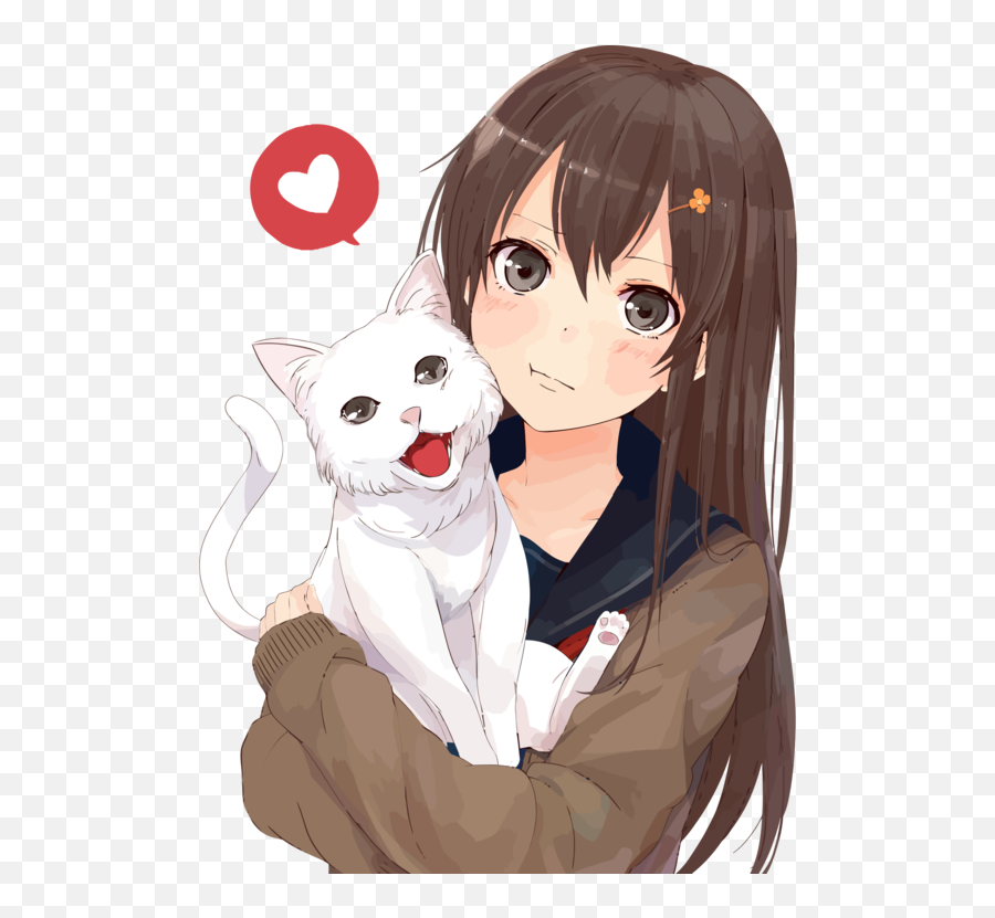 Anime Brown Hair Girl Png Free Download Png Arts - Anime Girl Emoji,Anime Girl Png