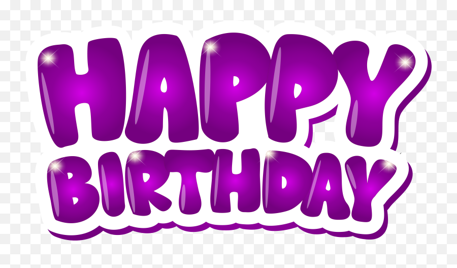 Happy Birthday Purple Clip Art Png - Happy Birthday Design Purple Emoji,Birthday Clipart