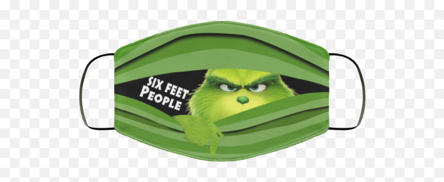 Grinch Six Feet People Face Mask - Grinch Six Feet People Emoji,Grinch Face Png