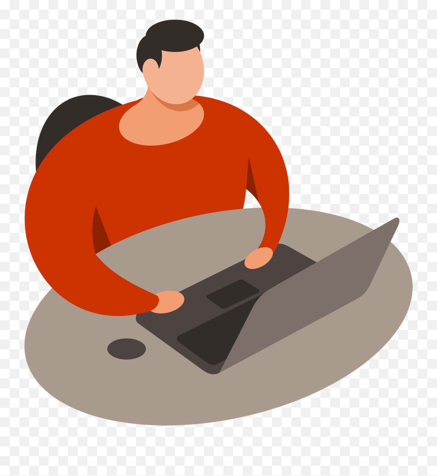 Man With Laptop Clipart - Person With Laptop Clipart Png Emoji,Laptop Clipart