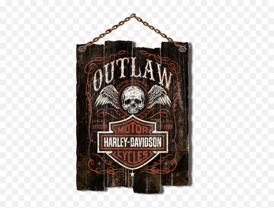 Download Harley - Davidson Hanging Chain Outlaw Sign Harley Harley Davidson Emoji,Harley Davidson Png