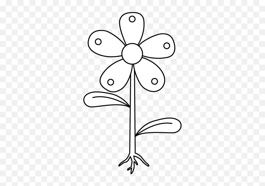 White Garden Flower With Roots Clip Art - Flower With Roots Black And White Emoji,Roots Clipart