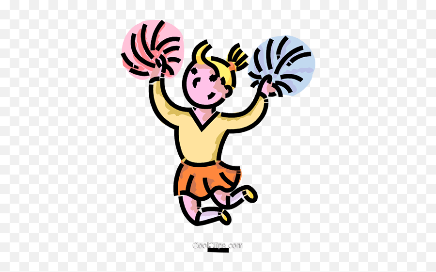 Cheerleader Royalty Free Vector Clip Art Illustration - For Cheerleading Emoji,Cheerleader Clipart