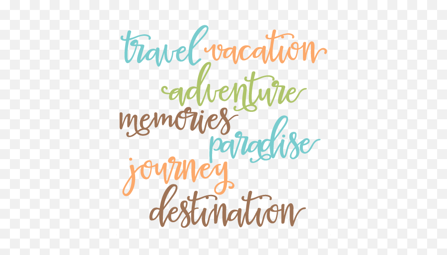 Travel Clipart Scrapbook Png Image With - Travel Words Clip Art Emoji,Travel Clipart