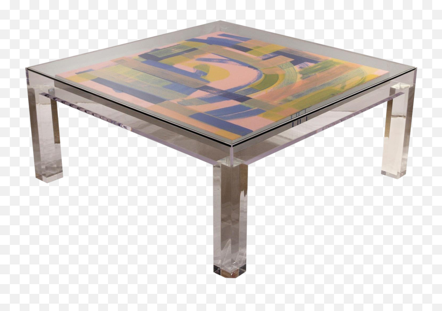 Custom Modern Glass Top Clear Lucite Display Coffee Table Emoji,Transparent Coffee Tables