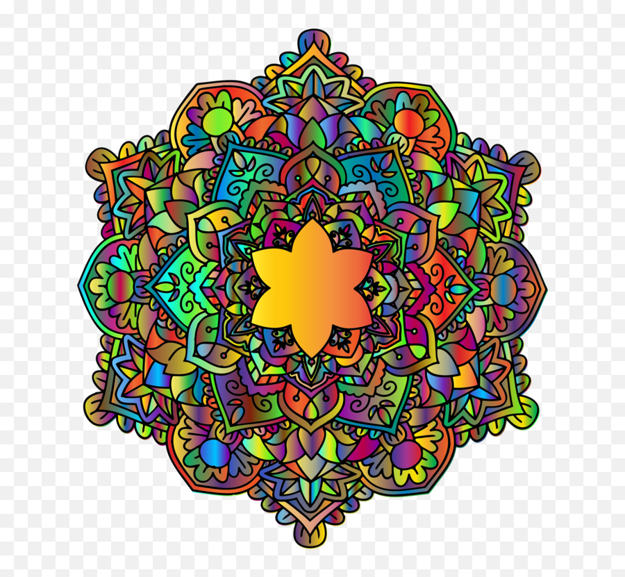 Colorful Mandala Png Transparent Png - Mandala De Todos Los Colores Emoji,Mandala Png
