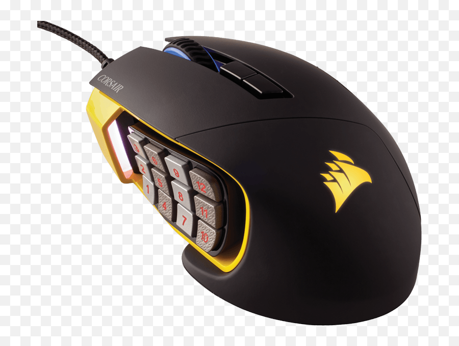 Corsair Scimitar Gaming Mouse Rgb - Blackyellow Fierce Pc Pc Mouse Gaming Emoji,Gaming Mouse Png