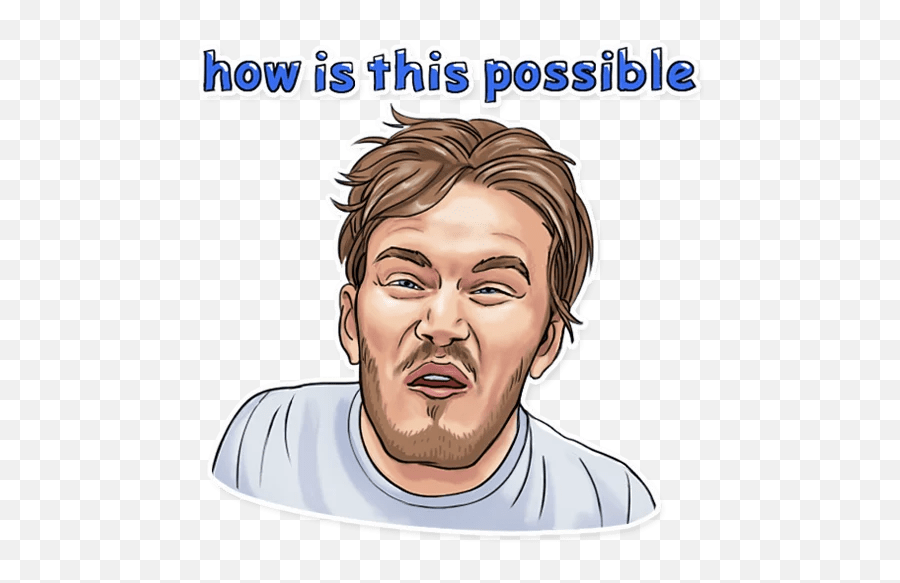 Pewdiepie How Is This Possible Sticker - For Adult Emoji,Pewdiepie Face Png