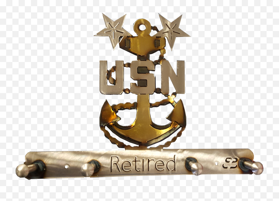 Retired Us Navy Master Chief 4 Hook Steel - Crazyironart Emoji,Master Chief Png