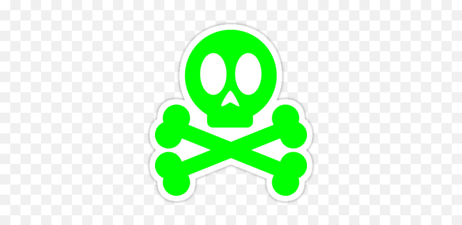 Poison Skull And Cross Bones Green Stickers By Mehdals - Skull And Crossbones Emoji,Poison Clipart