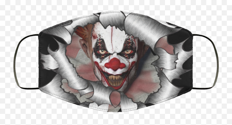 Vinyl Stickers Ripped Torn Metal Evil Clown Halloween Face Mask - Yonex Mask Emoji,Clown Face Png