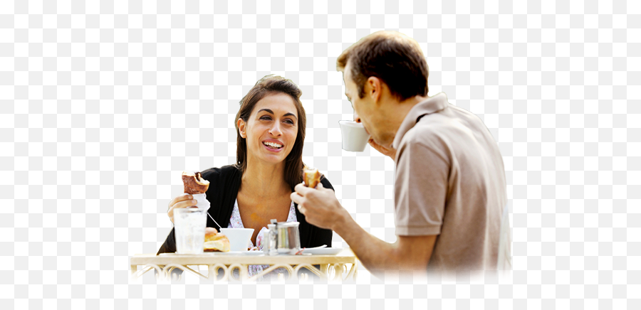 Download Cafe People Png Transparent - Happy People Eating Png Emoji,People Eating Png