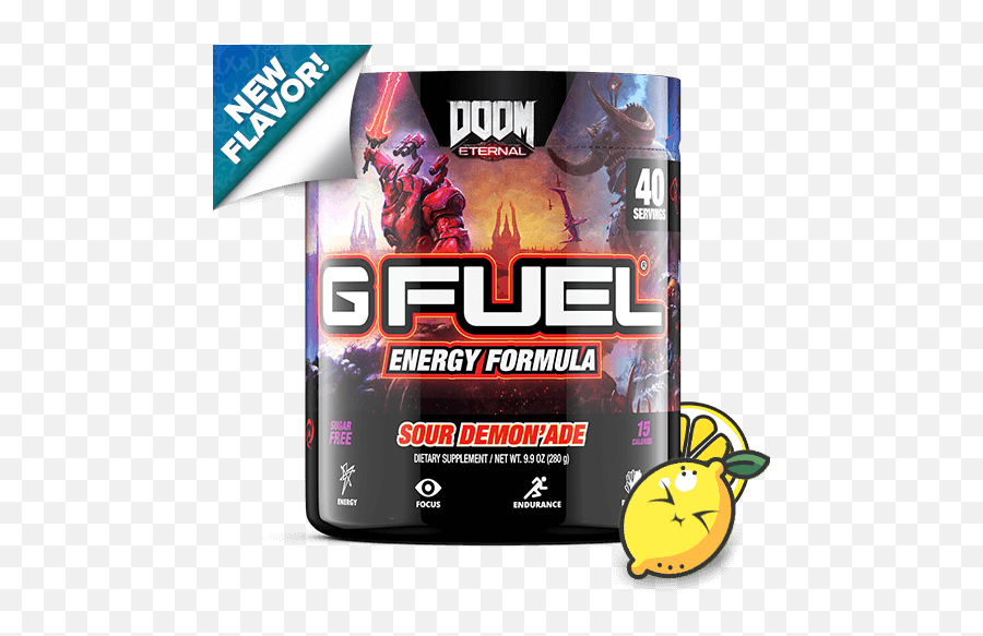 G Fuel Sour Demonade Tub - G Fuel Emoji,Doom Eternal Logo