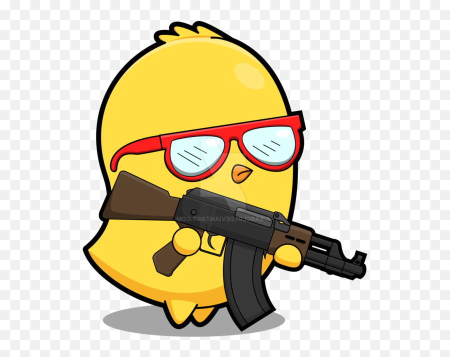 Chicken Eyewear Yellow Clipart - Chicken Clipart Animals Weapons Emoji,Chicken Wing Clipart