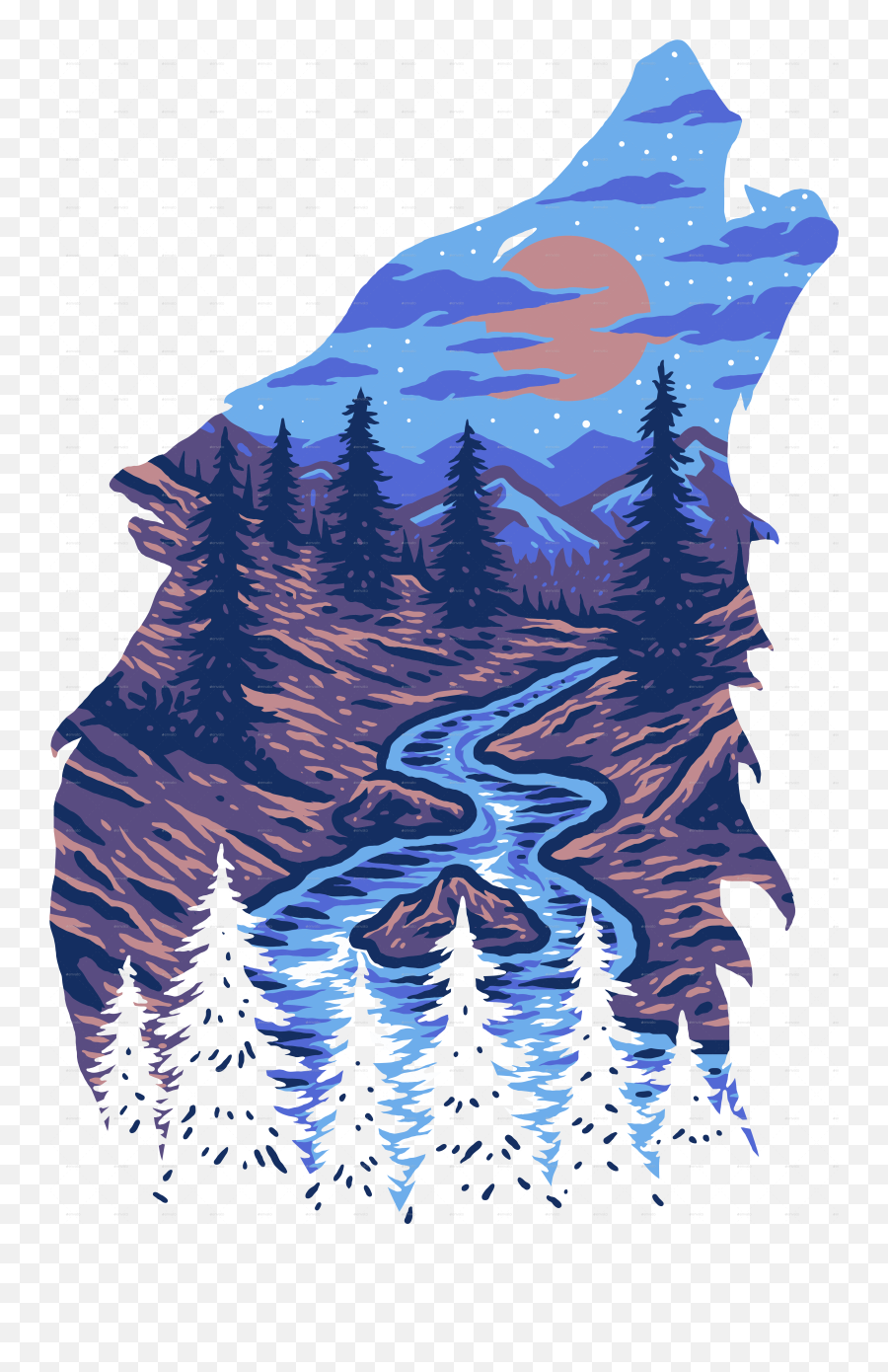 Wolf Forest Landscape - Landscape In A Wolf Emoji,Landscape Png