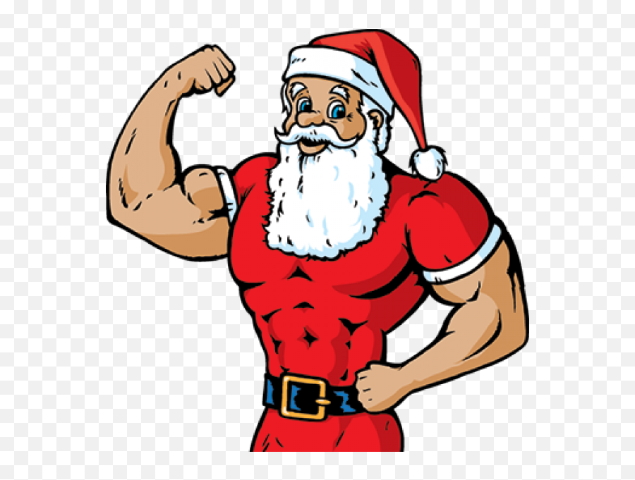Clipart Santa Fitness - Fit Santa Claus Png Emoji,Fitness Clipart