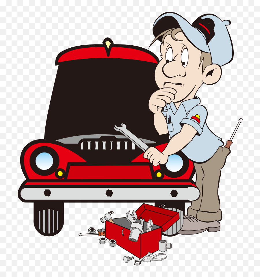 Mechanic Clipart Car Servicing - Car Engine Repair Cartoon Emoji,Mechanic Clipart