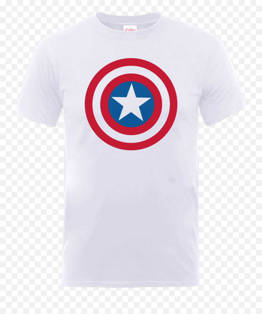 Marvel Avengers Assemble Captain America Simple Shield T - Shirt White Black Id Indonesian Apparel Emoji,Shield Logo Marvel
