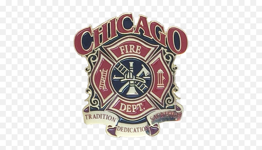 Chicago Fire Department Crest Lapel Pin - Generic Fire Department Emoji,Fire Department Logo