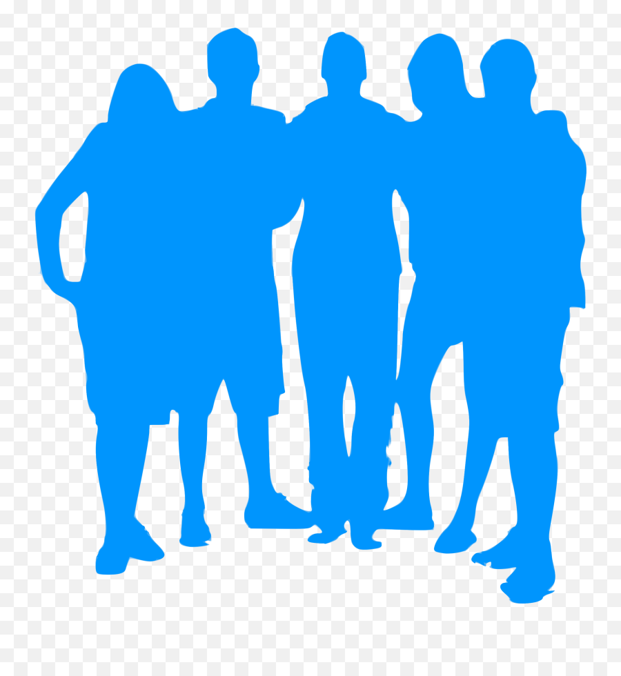 Crowd Silhouette - Group Silhouette Blue Emoji,Crowd Silhouette Png
