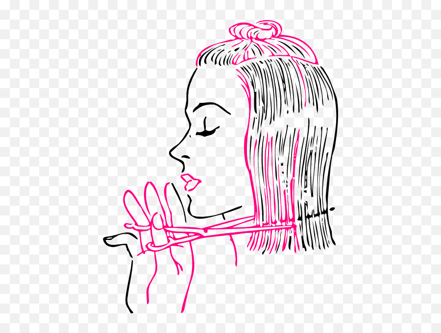 Pink Hair Clip Art At Clker - Clipart Hair Stylist Emoji,Hair Clipart
