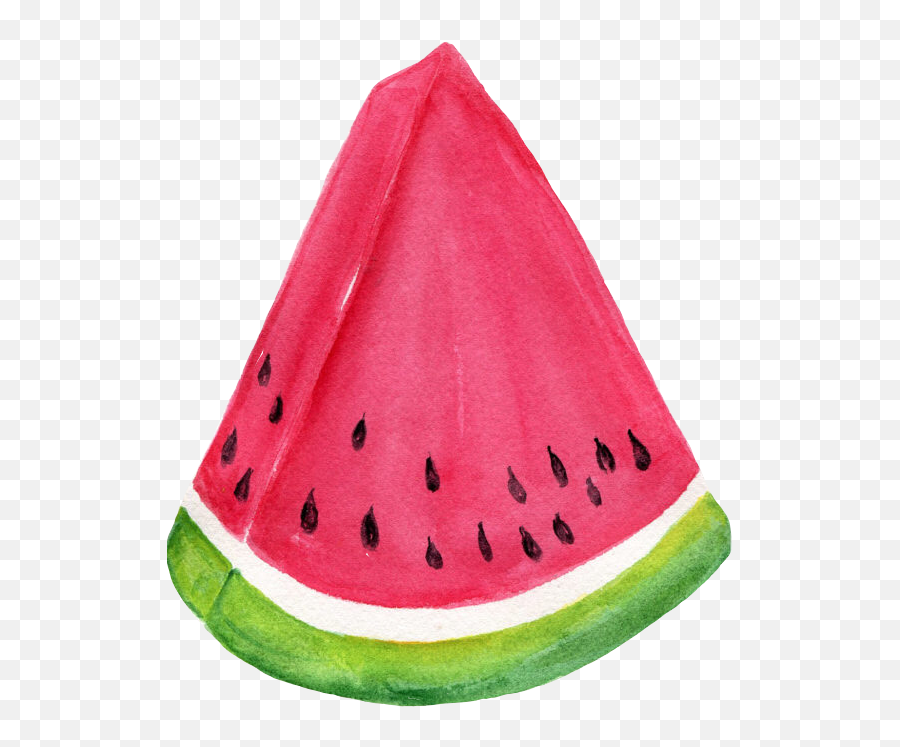 Download Hd Watermelon Red Pink Green Food Fruit Watercolor - Watermelon Drawing Png Emoji,Watermelon Transparent
