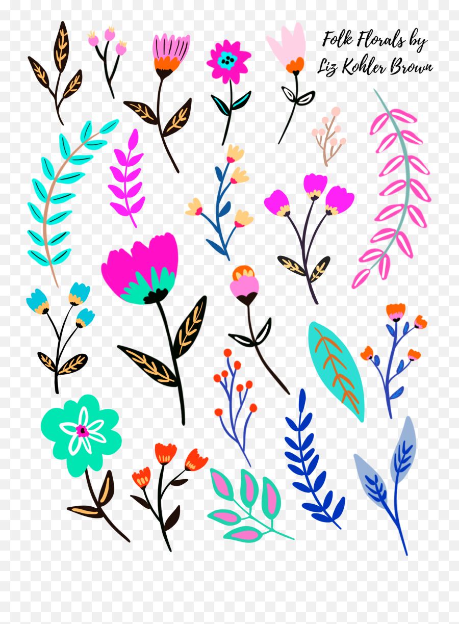 Download Download Folk Florals Stickers Emoji,Florals Png